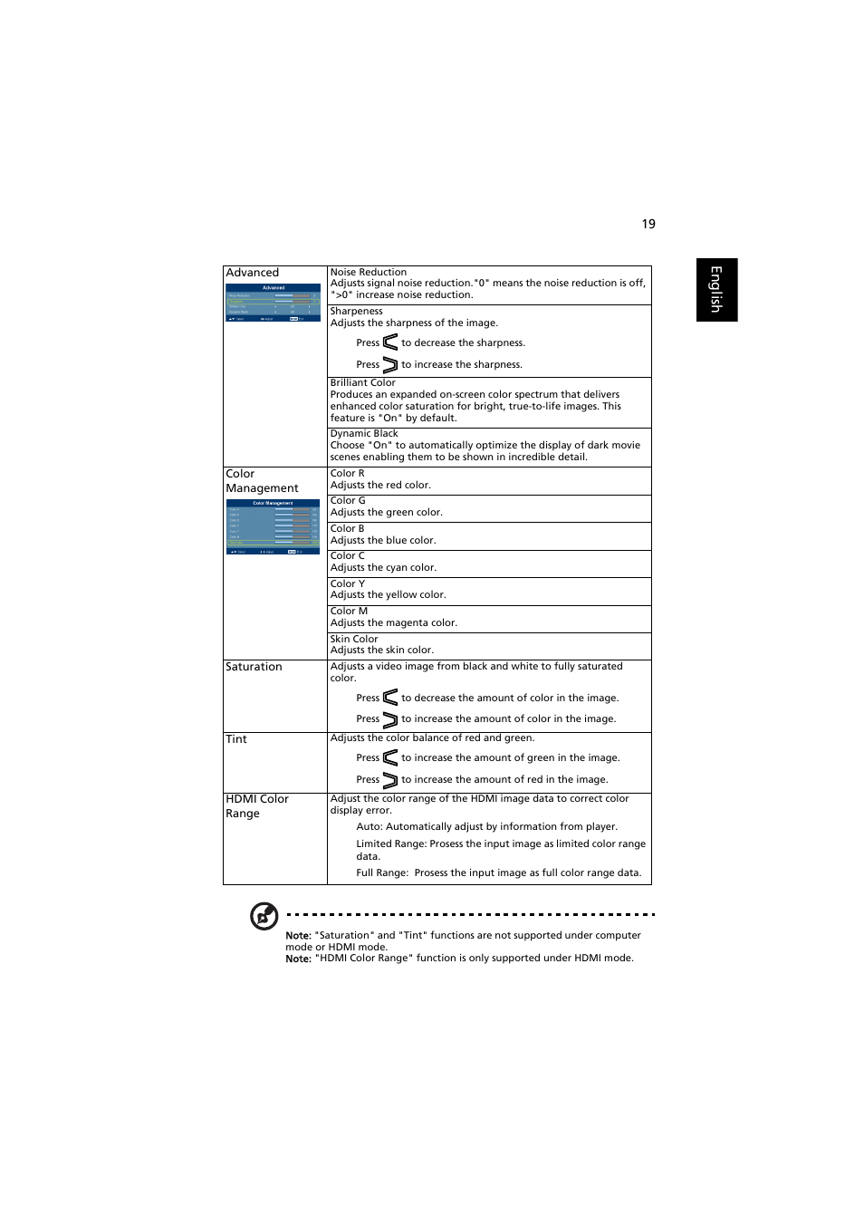 Acer H6500 User Manual | Page 29 / 56