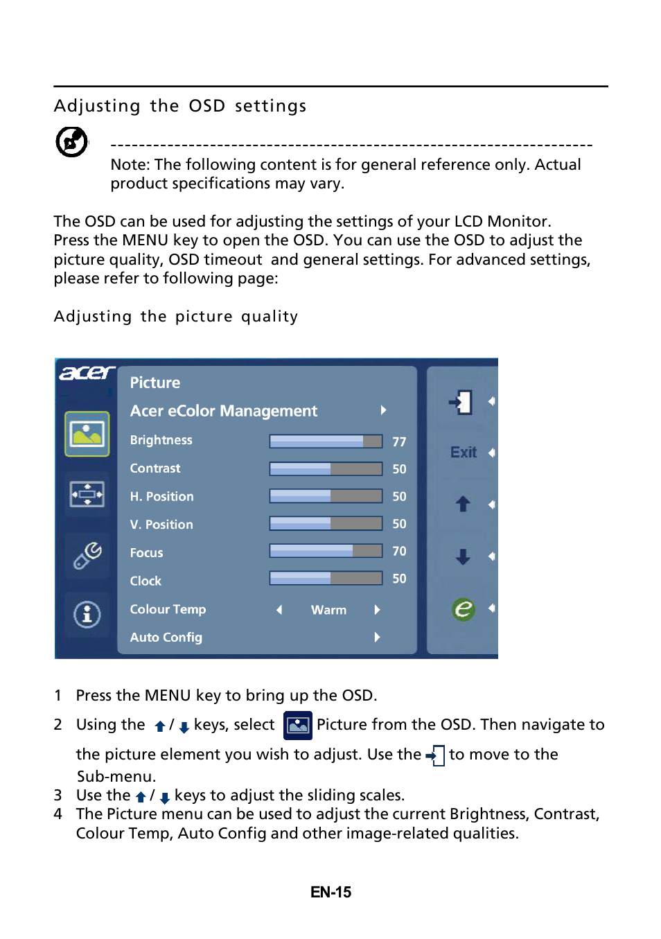 Acer T272HL User Manual | Page 16 / 25