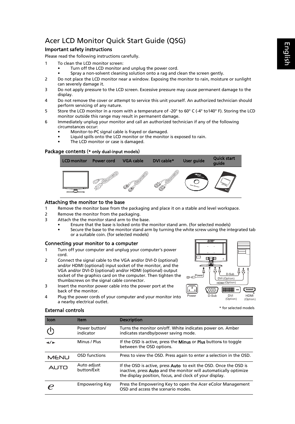 Acer P224W User Manual | 2 pages