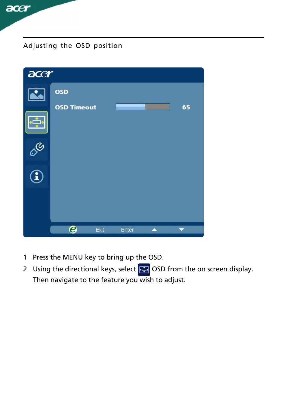 Acer A181HL User Manual | Page 17 / 23