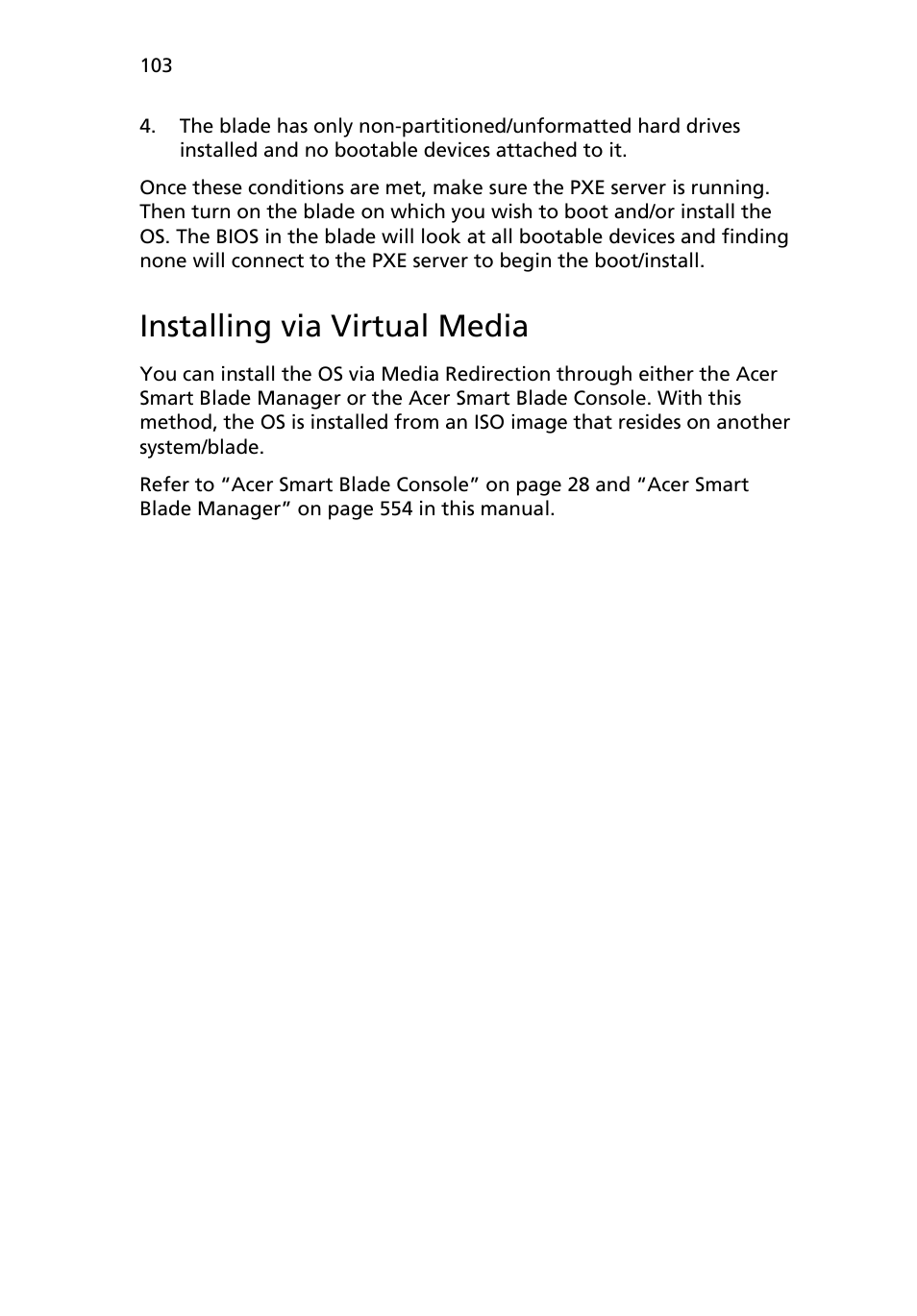 Installing via virtual media | Acer AB460 F1 User Manual | Page 123 / 618