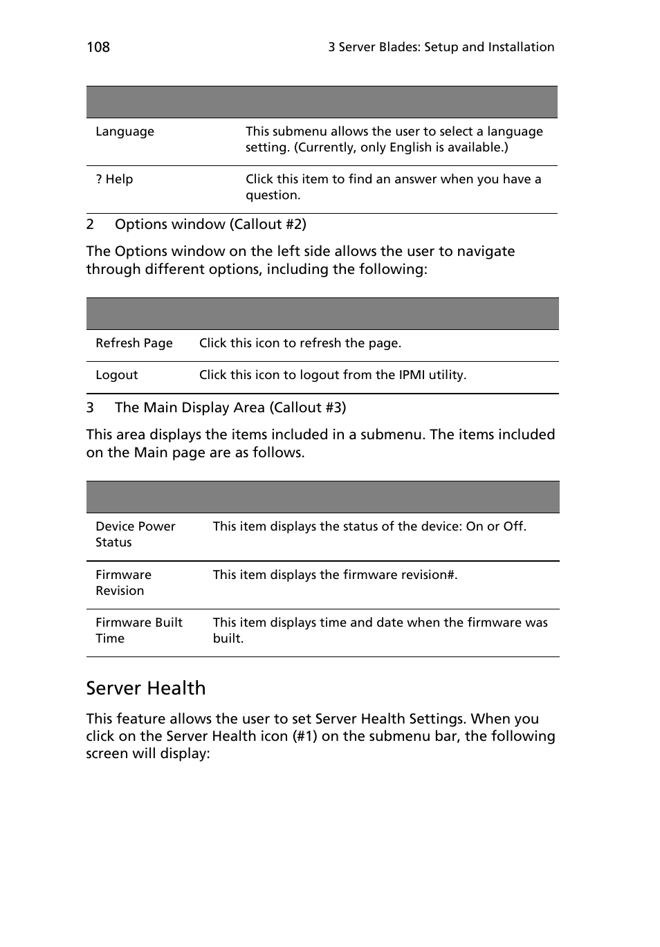 Server health | Acer AB460 F1 User Manual | Page 128 / 618