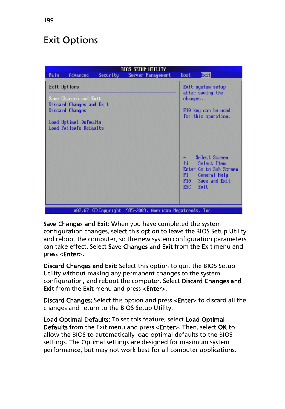 Exit options | Acer AB460 F1 User Manual | Page 219 / 618