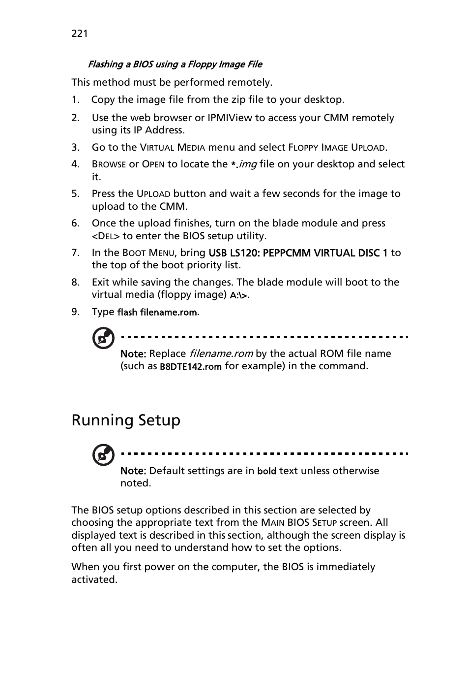 Running setup | Acer AB460 F1 User Manual | Page 241 / 618