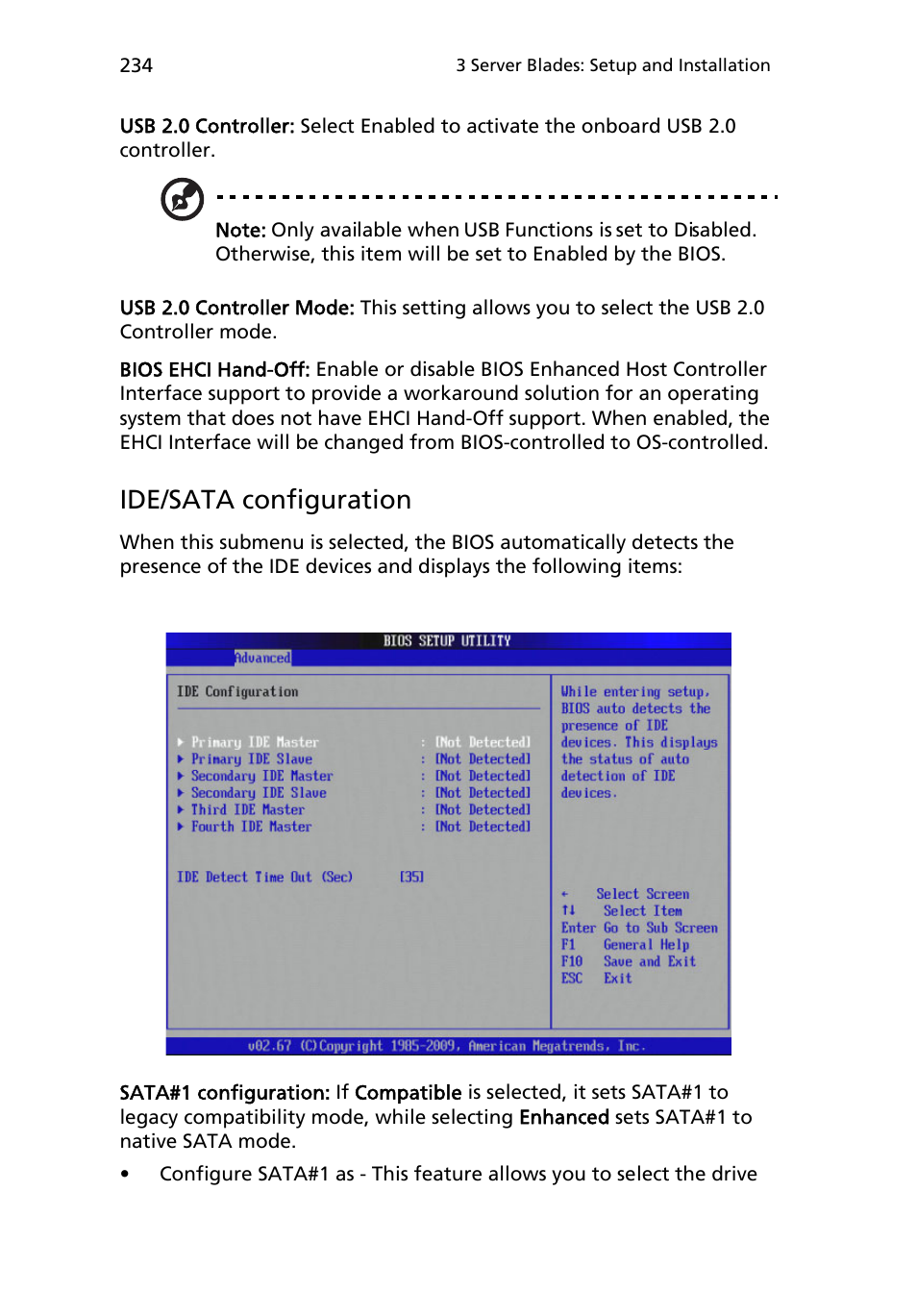 Ide/sata configuration | Acer AB460 F1 User Manual | Page 254 / 618