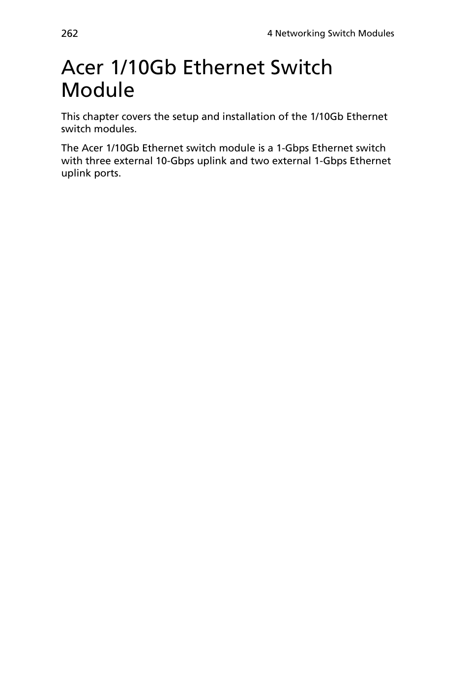 Acer 1/10gb ethernet switch module | Acer AB460 F1 User Manual | Page 282 / 618