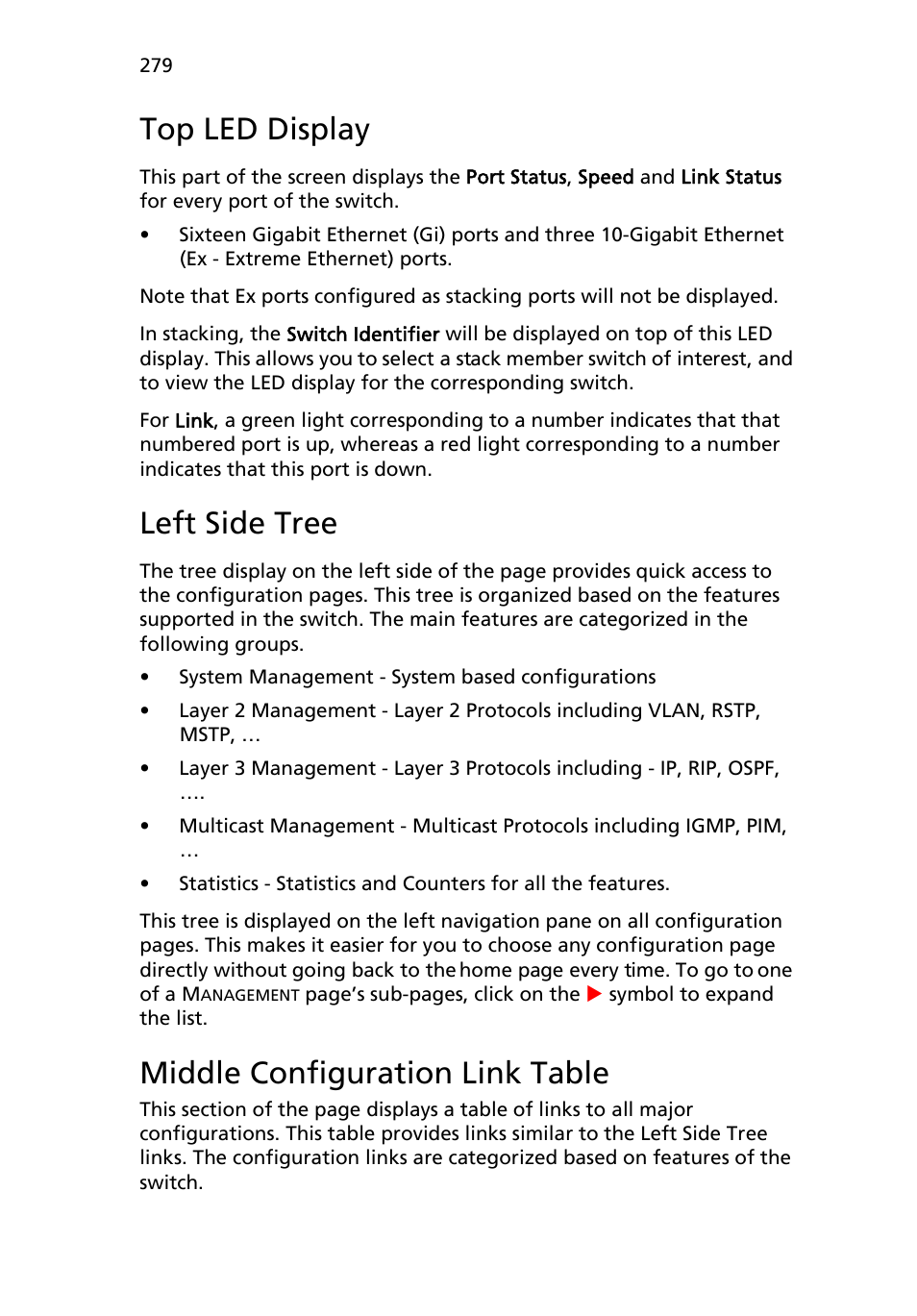 Top led display, Left side tree, Middle configuration link table | Acer AB460 F1 User Manual | Page 299 / 618