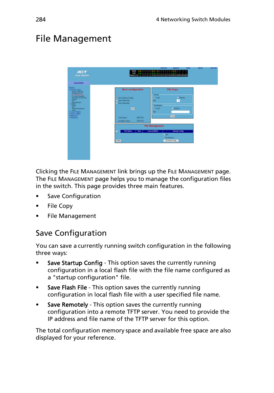 File management, Save configuration | Acer AB460 F1 User Manual | Page 304 / 618