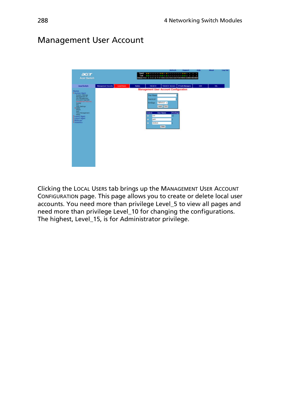 Management user account | Acer AB460 F1 User Manual | Page 308 / 618