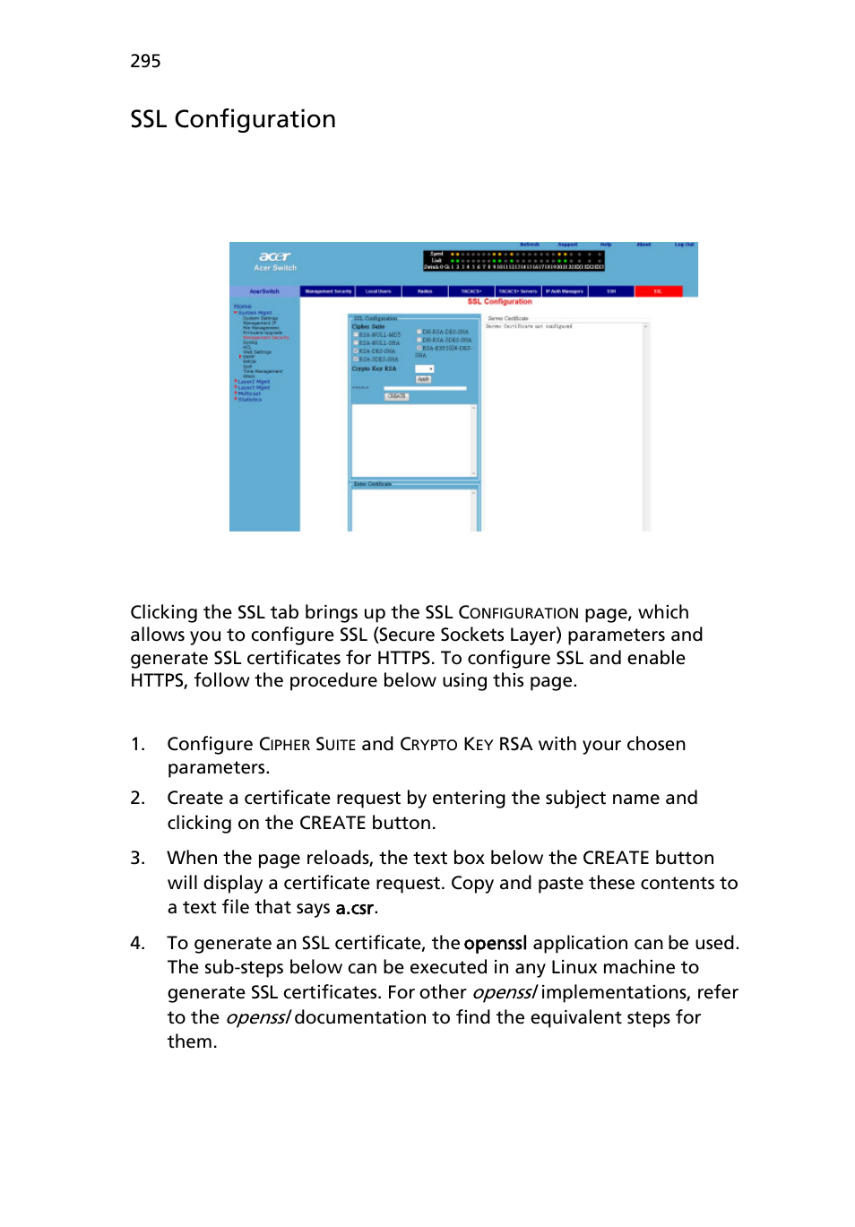 Ssl configuration | Acer AB460 F1 User Manual | Page 315 / 618