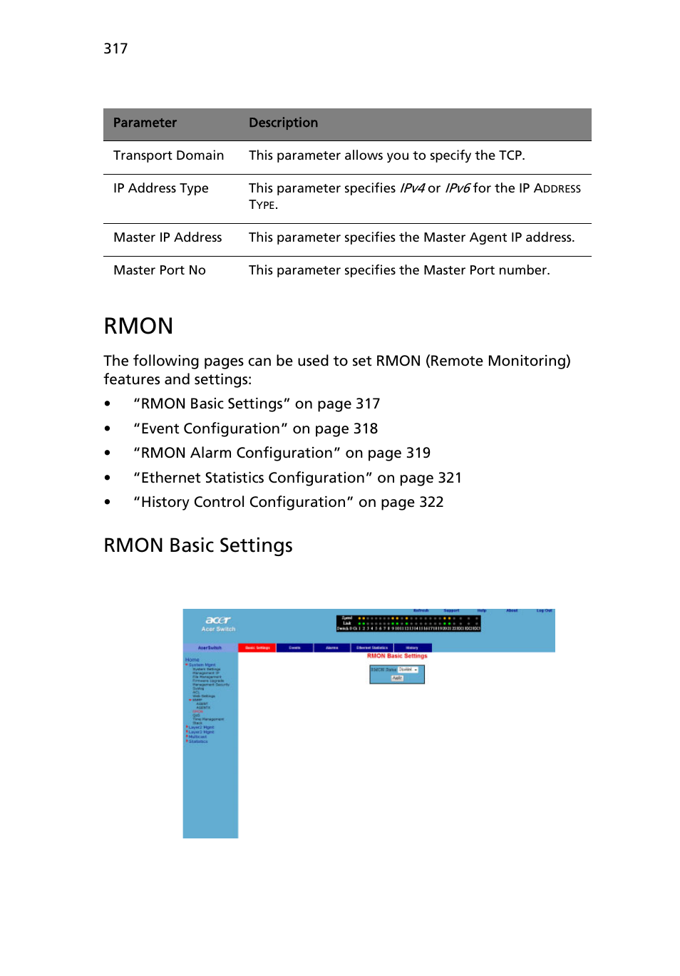 Rmon, Rmon basic settings | Acer AB460 F1 User Manual | Page 337 / 618