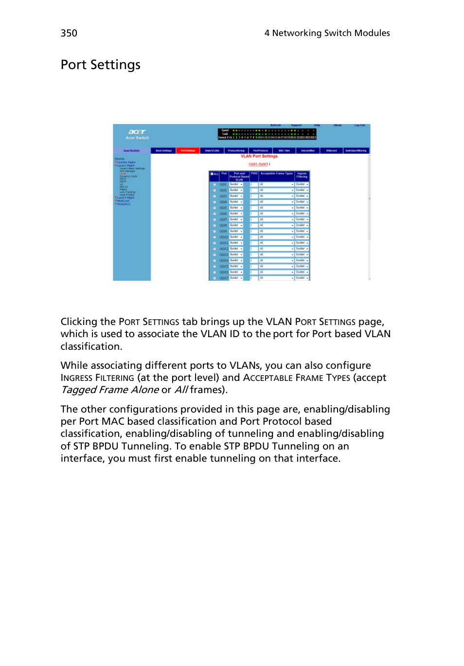 Port settings | Acer AB460 F1 User Manual | Page 370 / 618