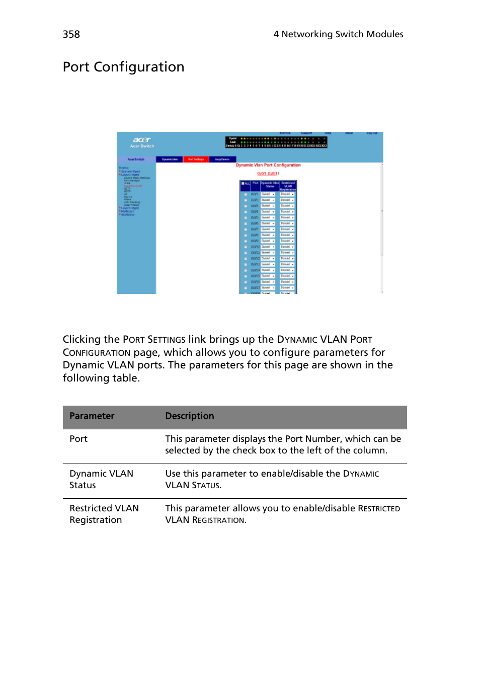 Port configuration | Acer AB460 F1 User Manual | Page 378 / 618