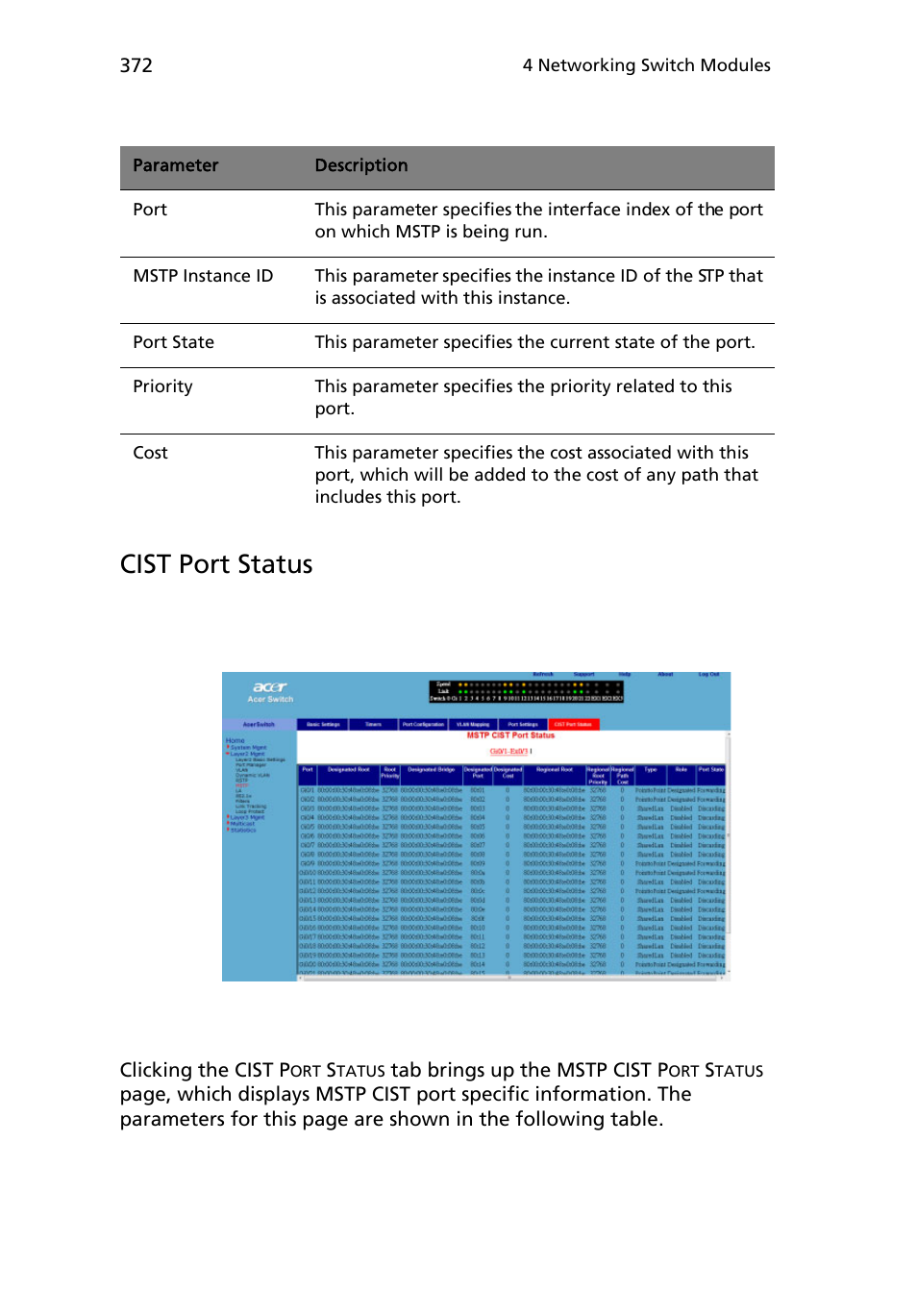 Cist port status | Acer AB460 F1 User Manual | Page 392 / 618