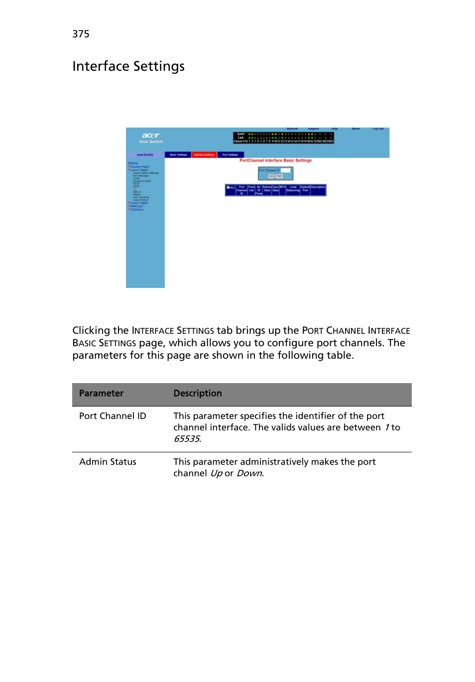 Interface settings | Acer AB460 F1 User Manual | Page 395 / 618