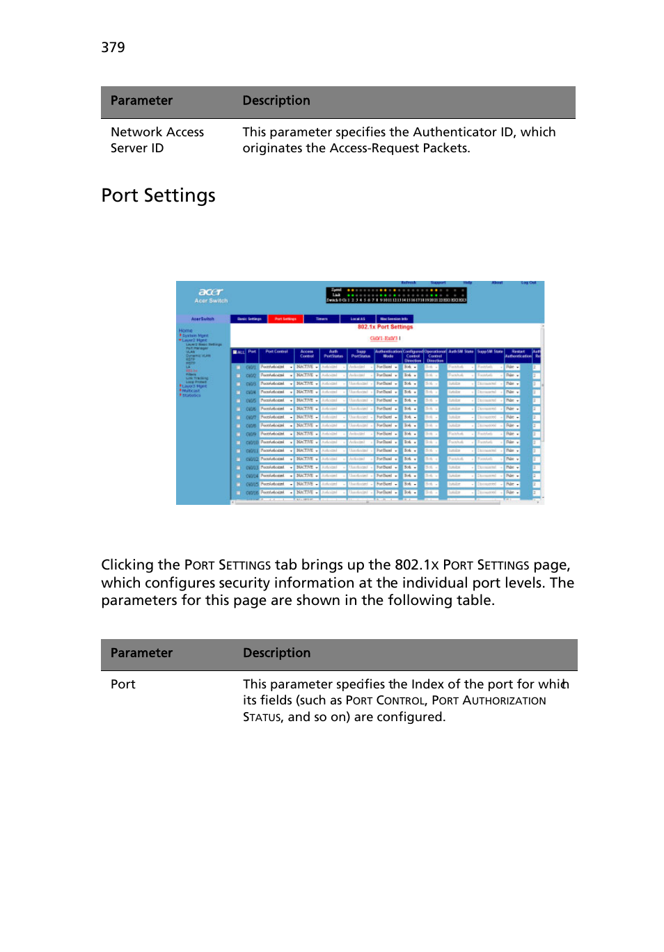 Port settings | Acer AB460 F1 User Manual | Page 399 / 618