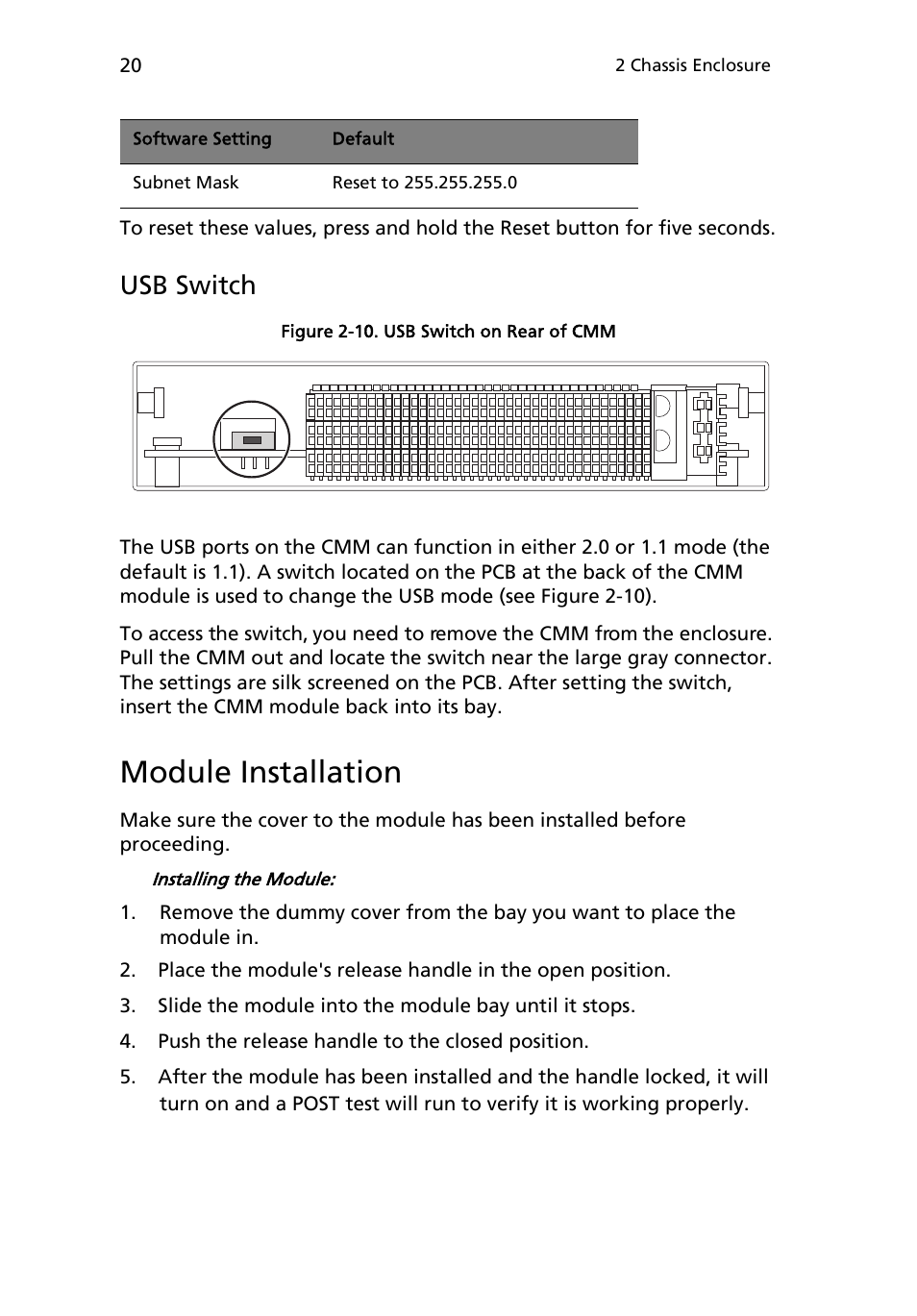 Module installation, Usb switch | Acer AB460 F1 User Manual | Page 40 / 618