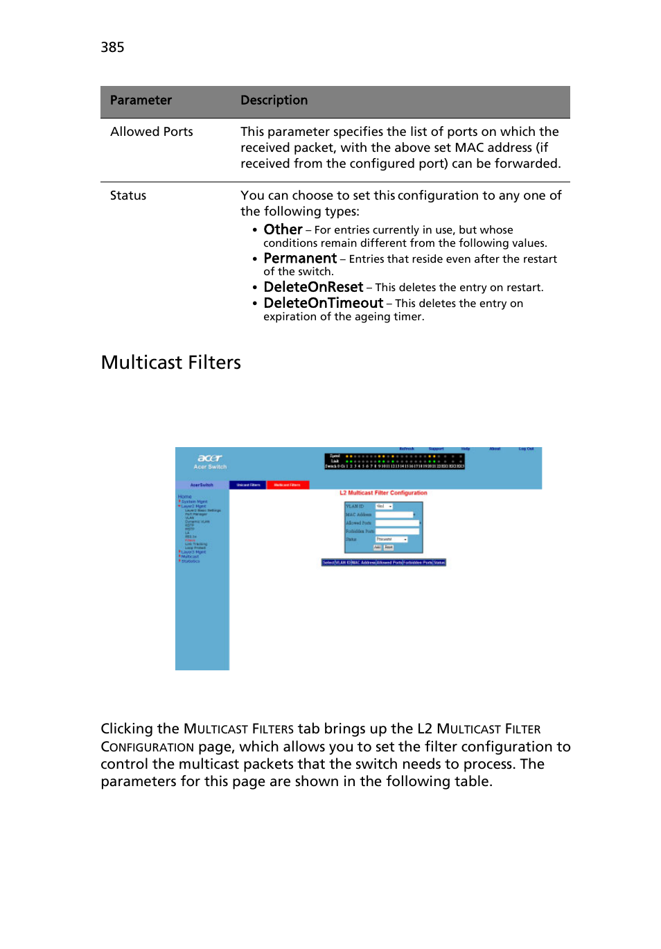 Multicast filters | Acer AB460 F1 User Manual | Page 405 / 618