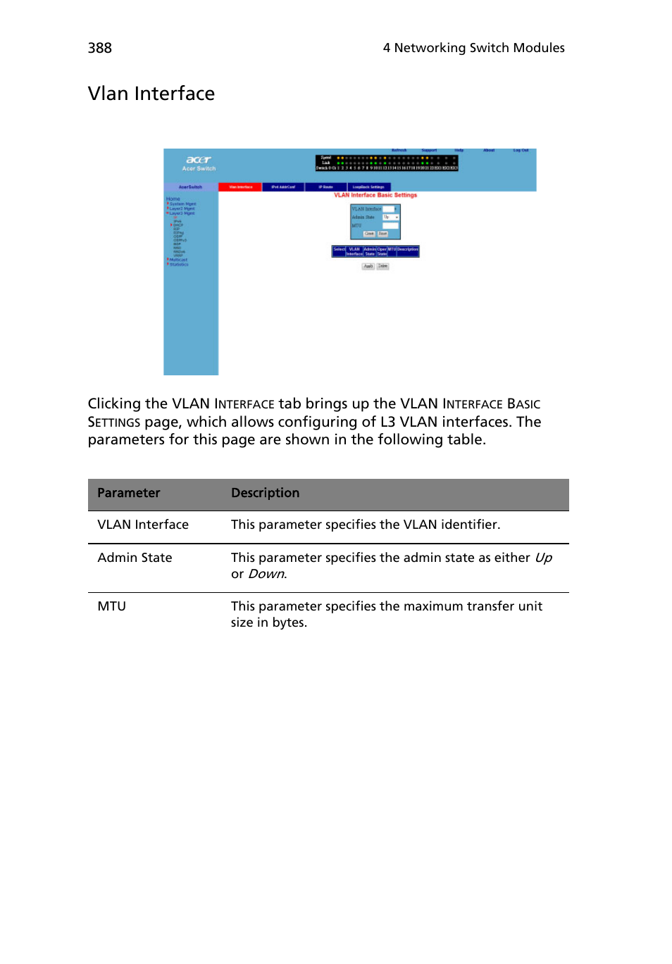 Vlan interface | Acer AB460 F1 User Manual | Page 408 / 618