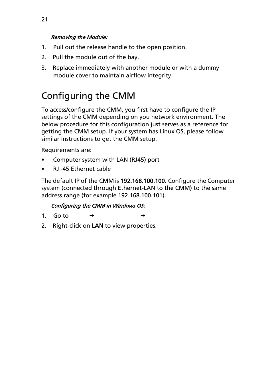 Configuring the cmm | Acer AB460 F1 User Manual | Page 41 / 618