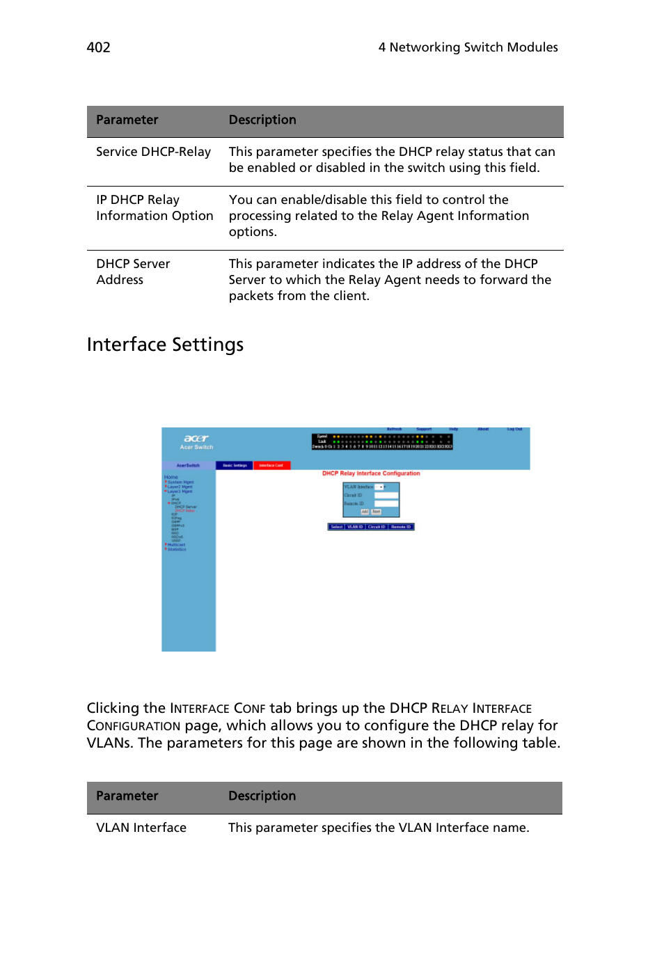 Interface settings | Acer AB460 F1 User Manual | Page 422 / 618
