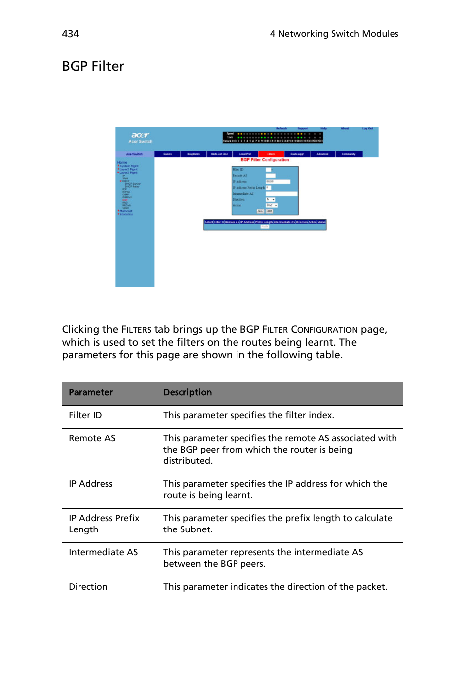 Bgp filter | Acer AB460 F1 User Manual | Page 454 / 618