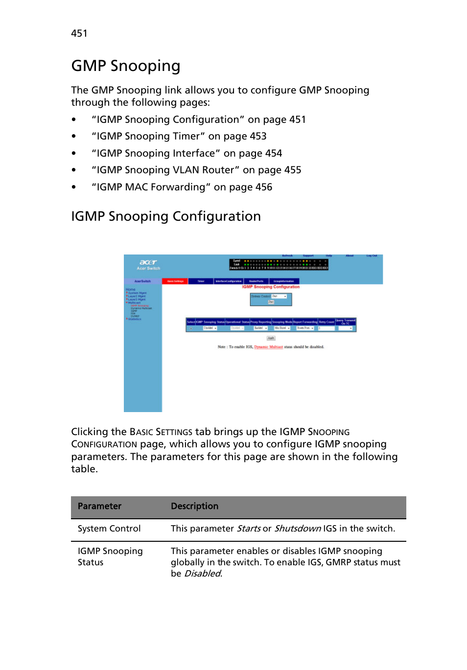 Gmp snooping, Igmp snooping configuration | Acer AB460 F1 User Manual | Page 471 / 618