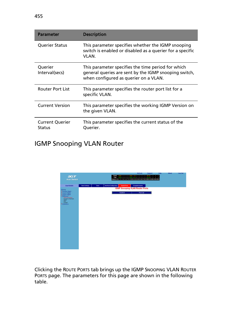 Igmp snooping vlan router | Acer AB460 F1 User Manual | Page 475 / 618