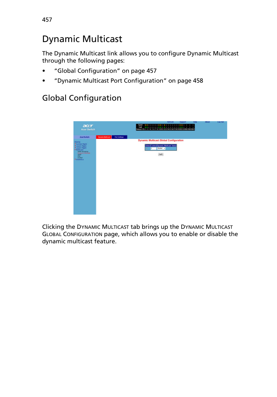 Dynamic multicast, Global configuration | Acer AB460 F1 User Manual | Page 477 / 618