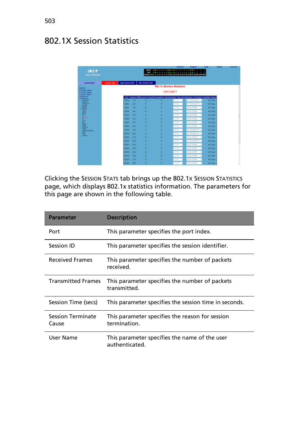 1x session statistics | Acer AB460 F1 User Manual | Page 523 / 618