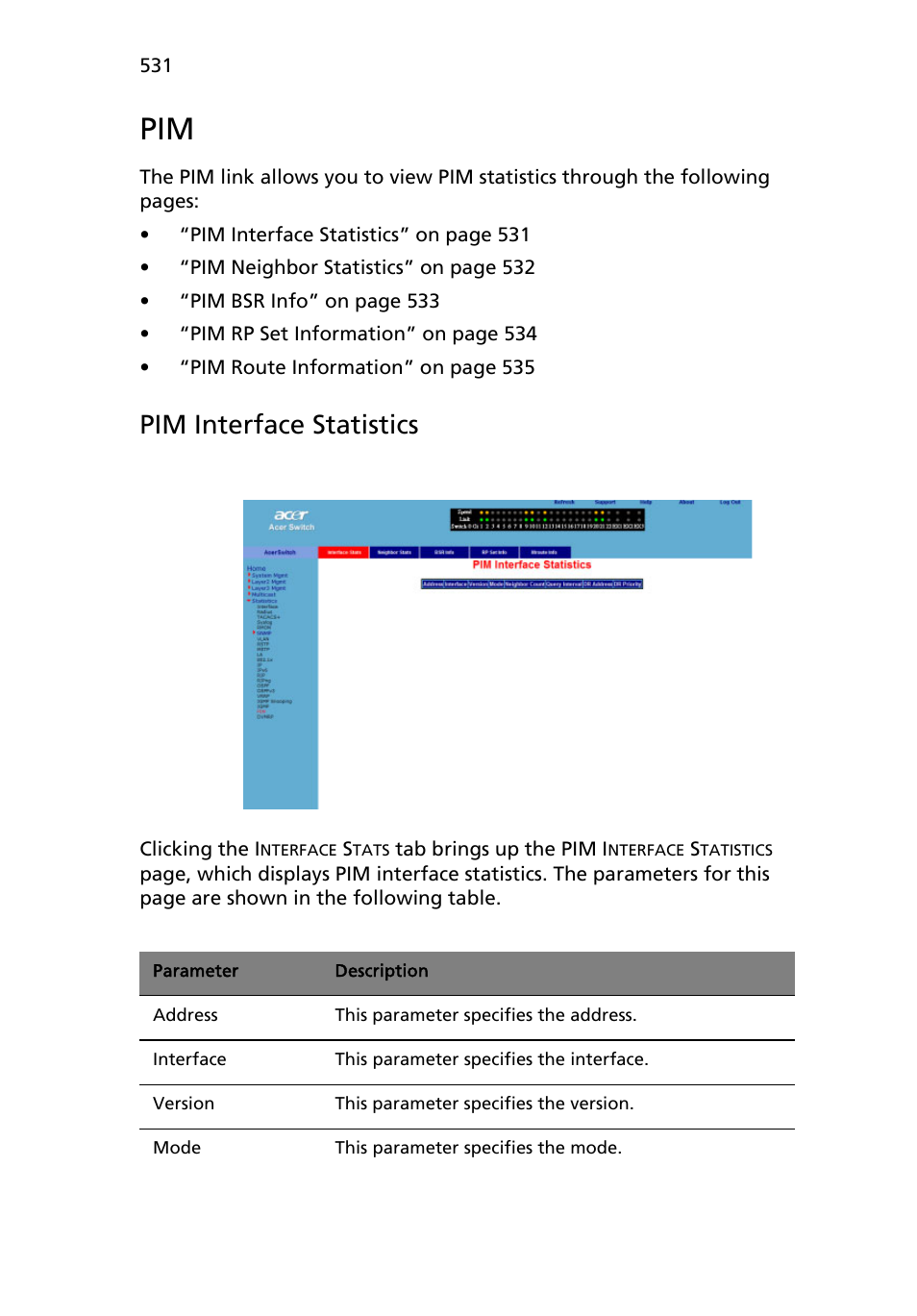 Pim interface statistics | Acer AB460 F1 User Manual | Page 551 / 618