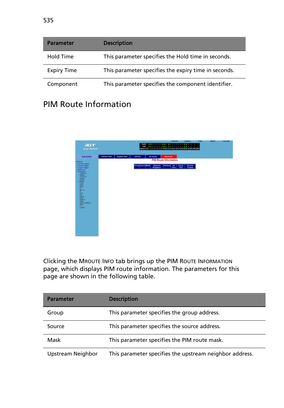 Pim route information | Acer AB460 F1 User Manual | Page 555 / 618