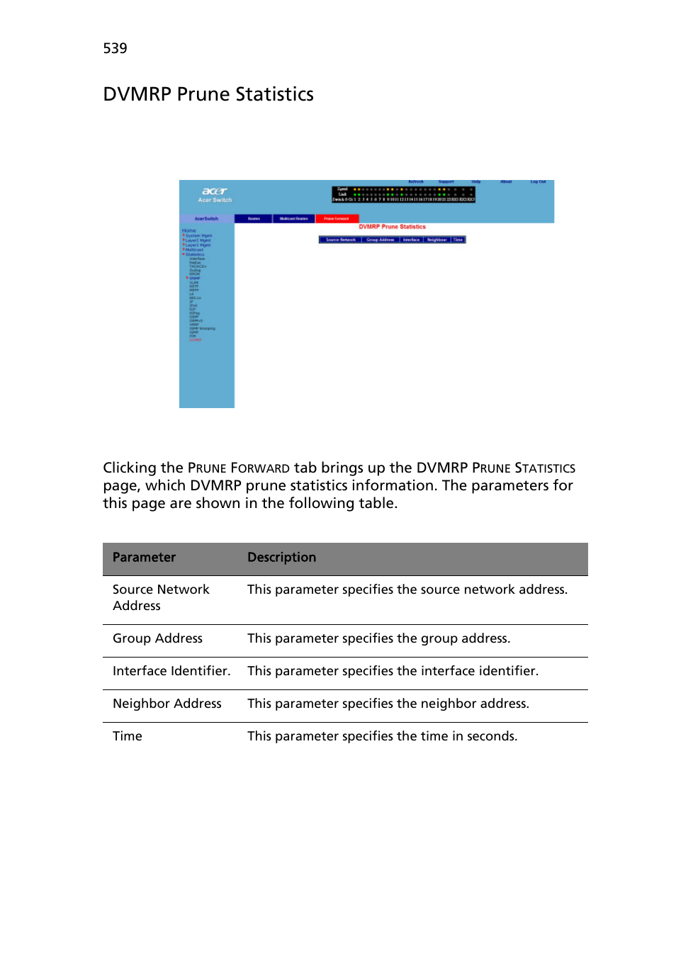 Dvmrp prune statistics | Acer AB460 F1 User Manual | Page 559 / 618