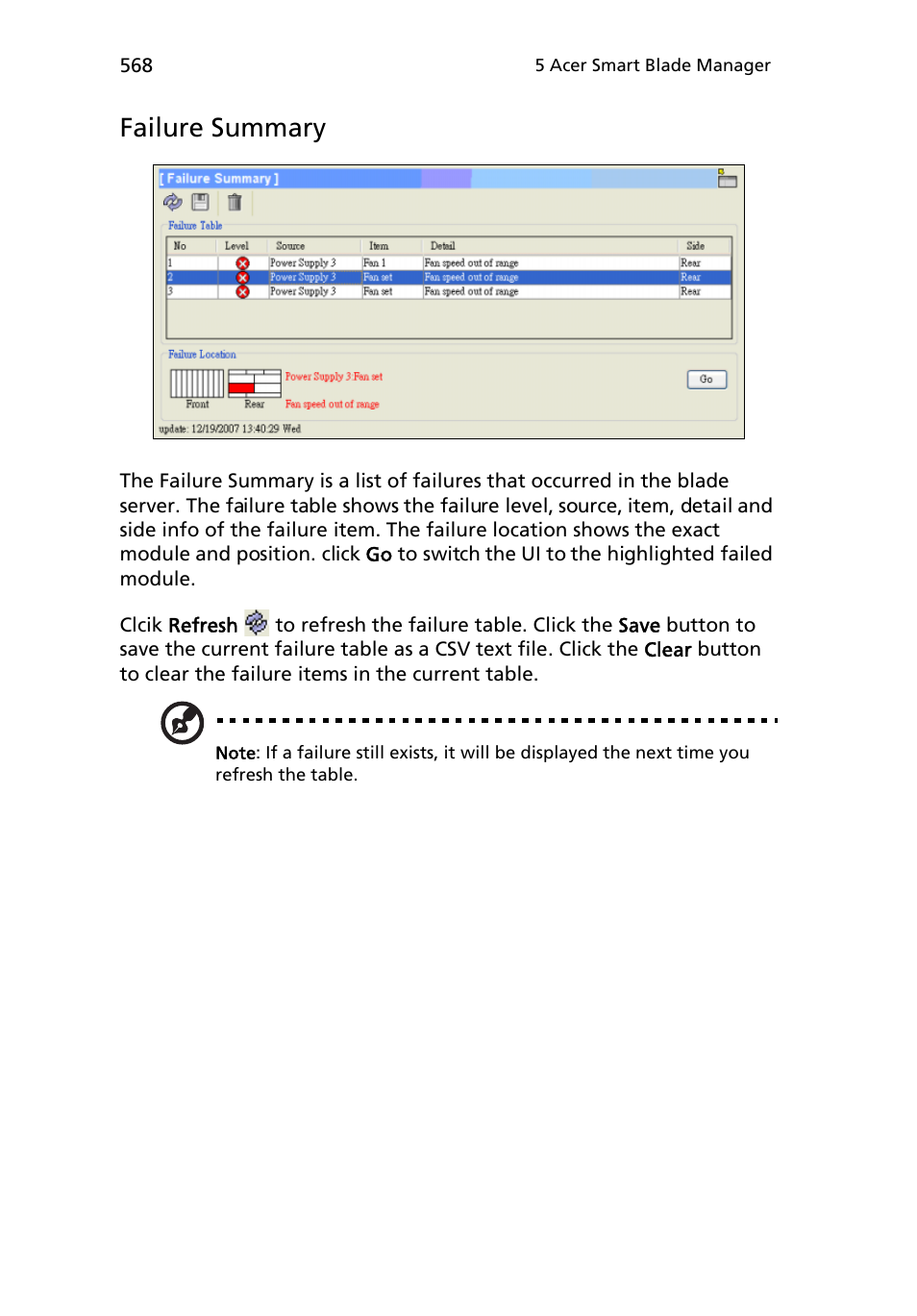 Failure summary | Acer AB460 F1 User Manual | Page 588 / 618