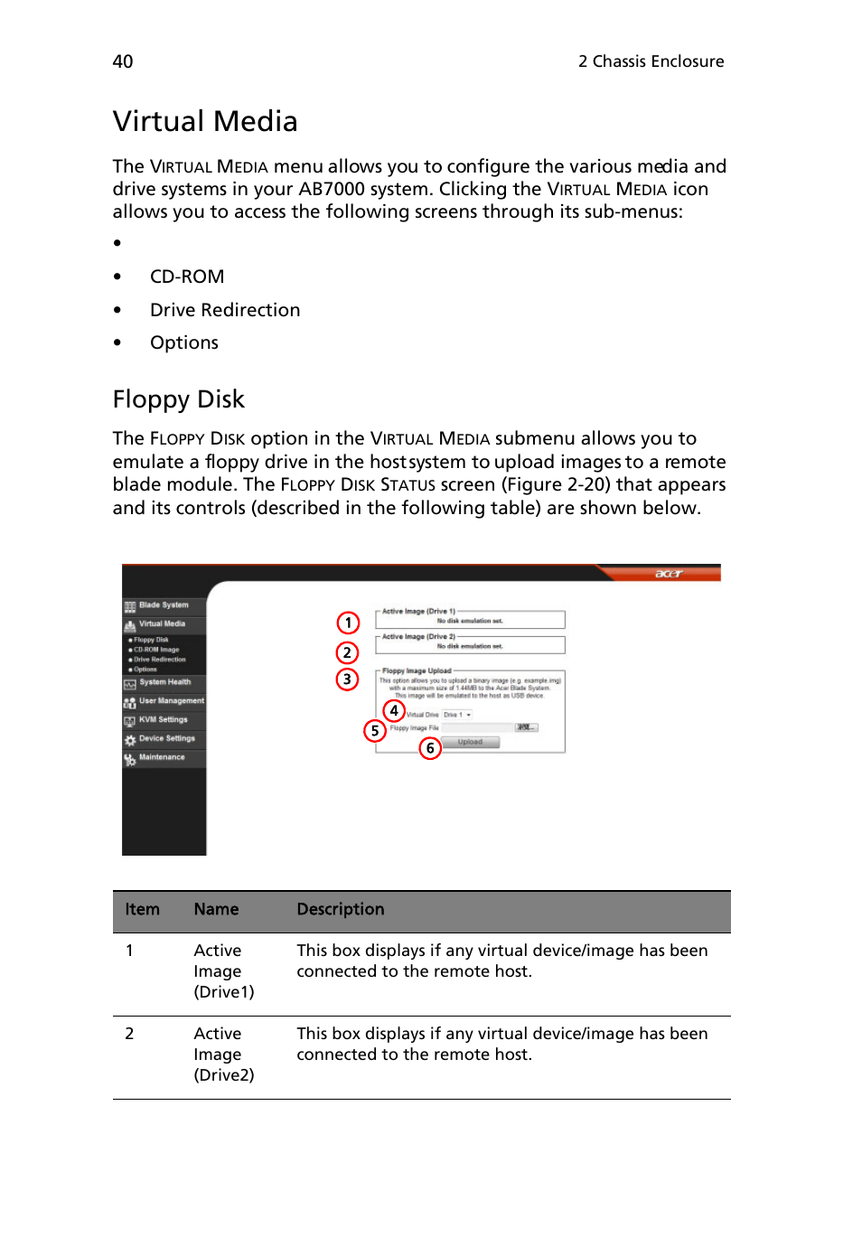 Virtual media, Floppy disk | Acer AB460 F1 User Manual | Page 60 / 618