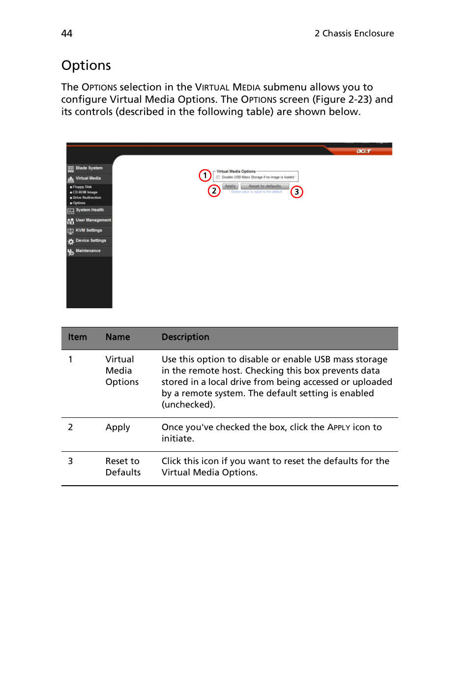 Options | Acer AB460 F1 User Manual | Page 64 / 618