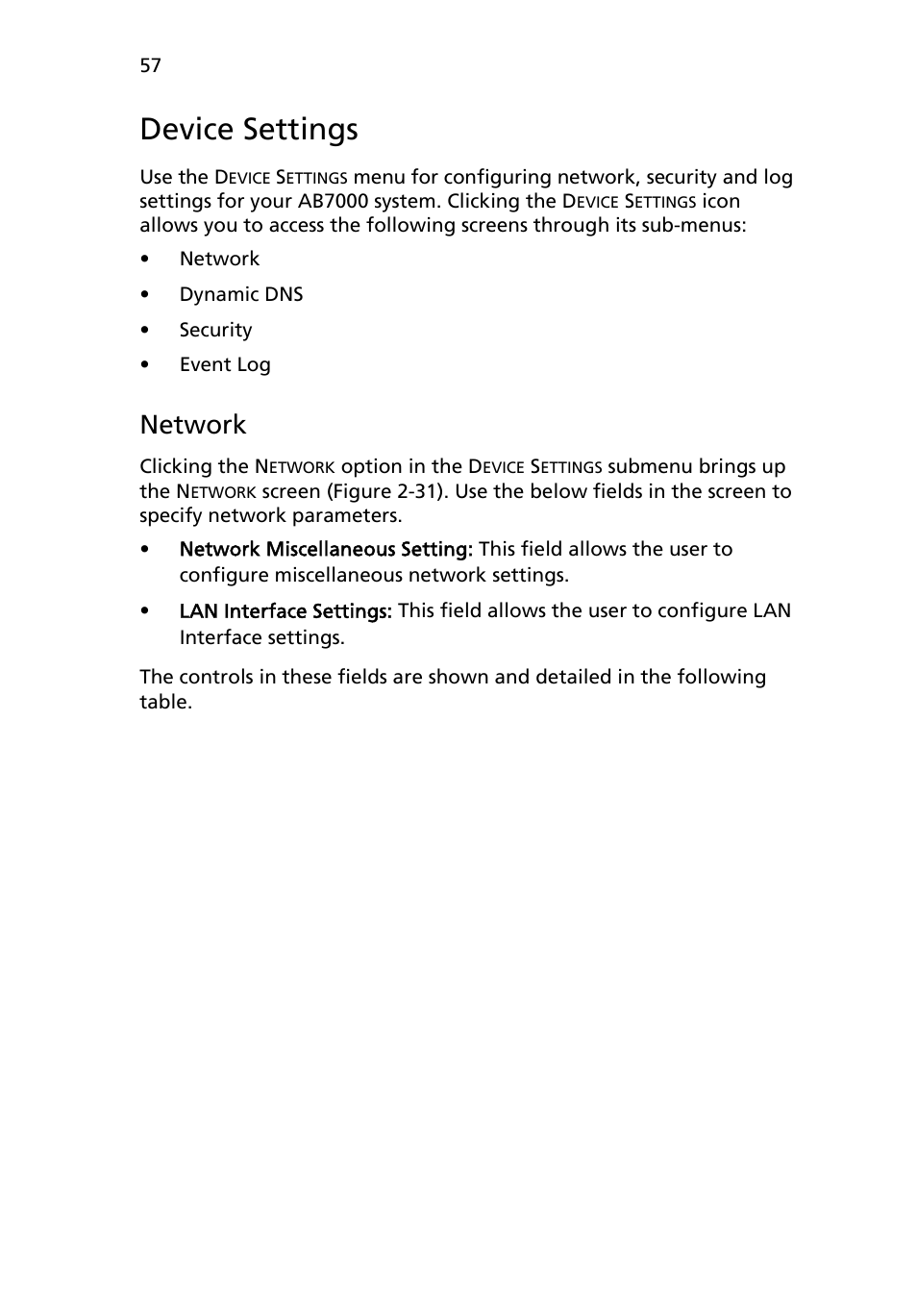 Device settings, Network | Acer AB460 F1 User Manual | Page 77 / 618