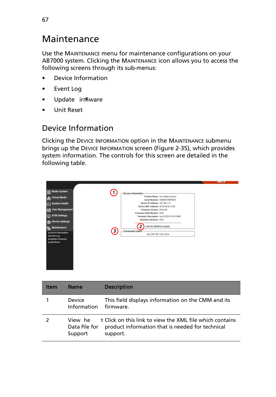 Maintenance, Device information | Acer AB460 F1 User Manual | Page 87 / 618