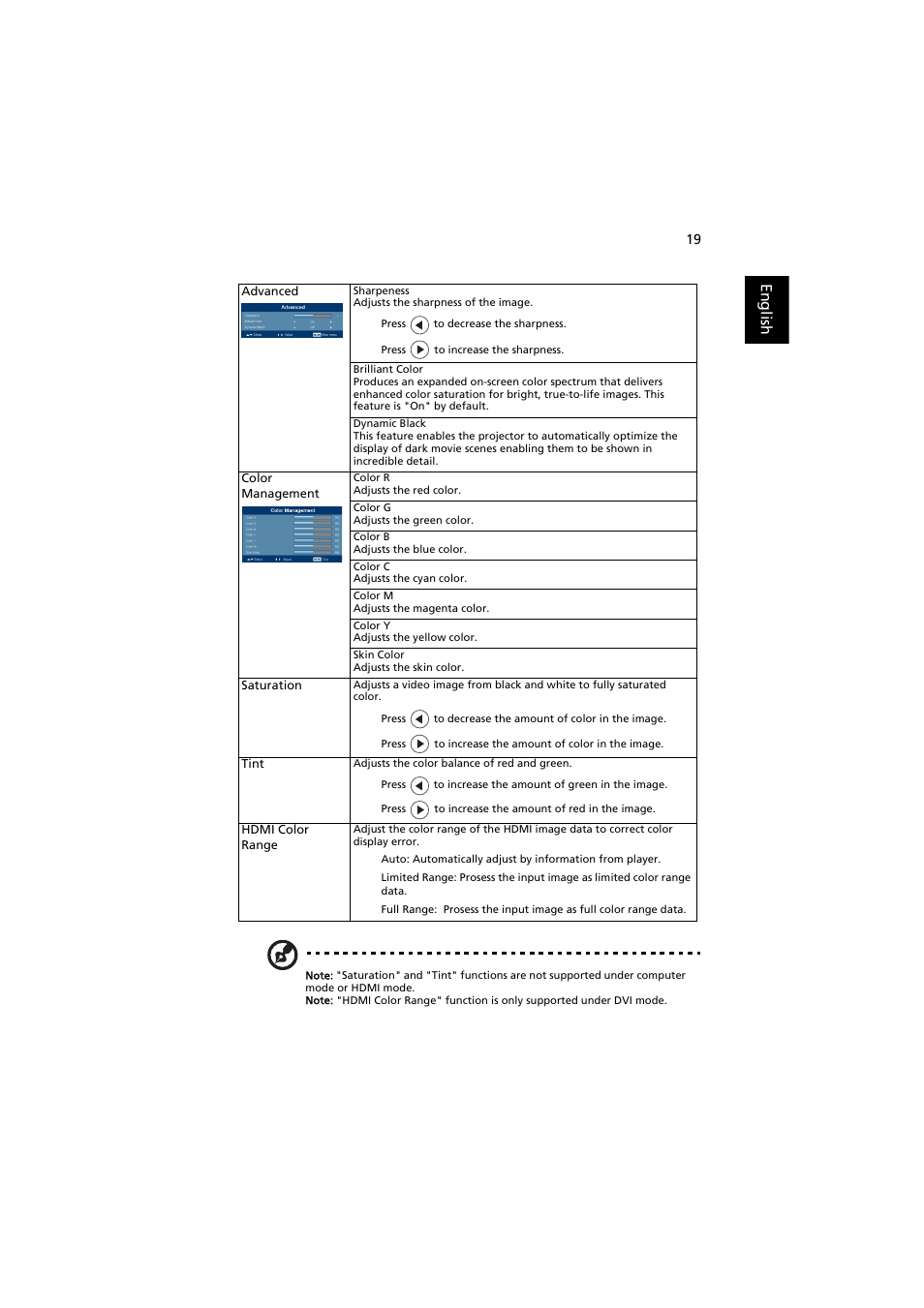 Acer H7531D User Manual | Page 29 / 56