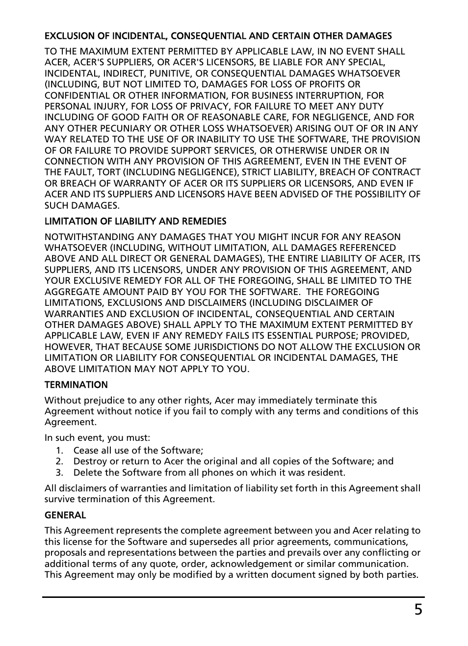 Acer E110 User Manual | Page 5 / 76