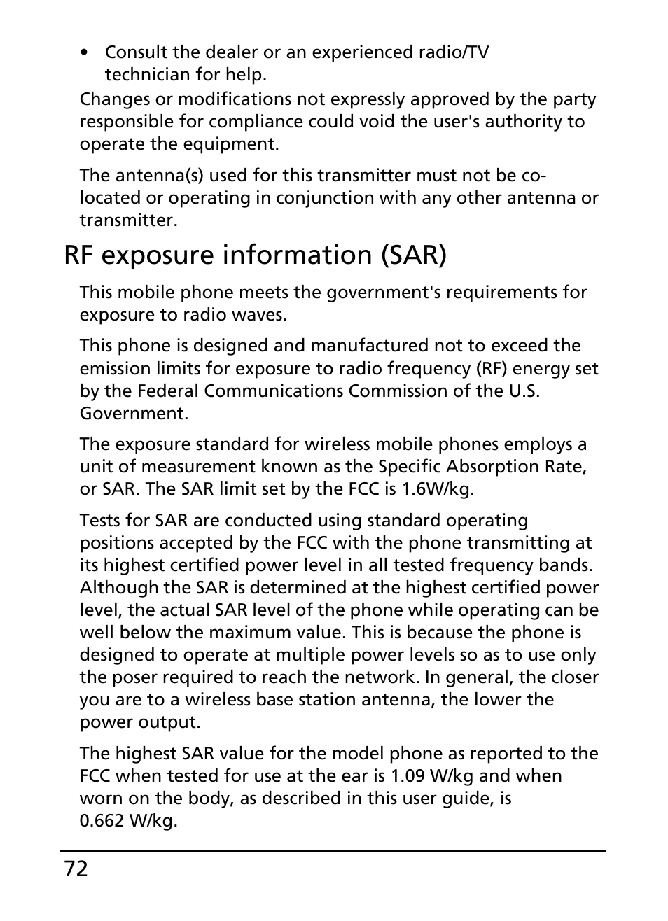 Rf exposure information (sar) | Acer E110 User Manual | Page 72 / 76