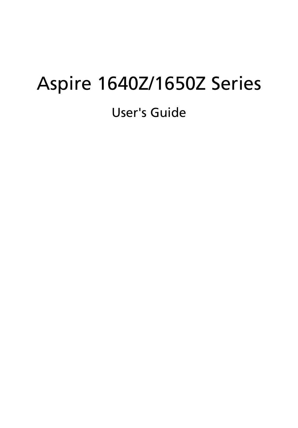 Acer Aspire 1640Z User Manual | 87 pages