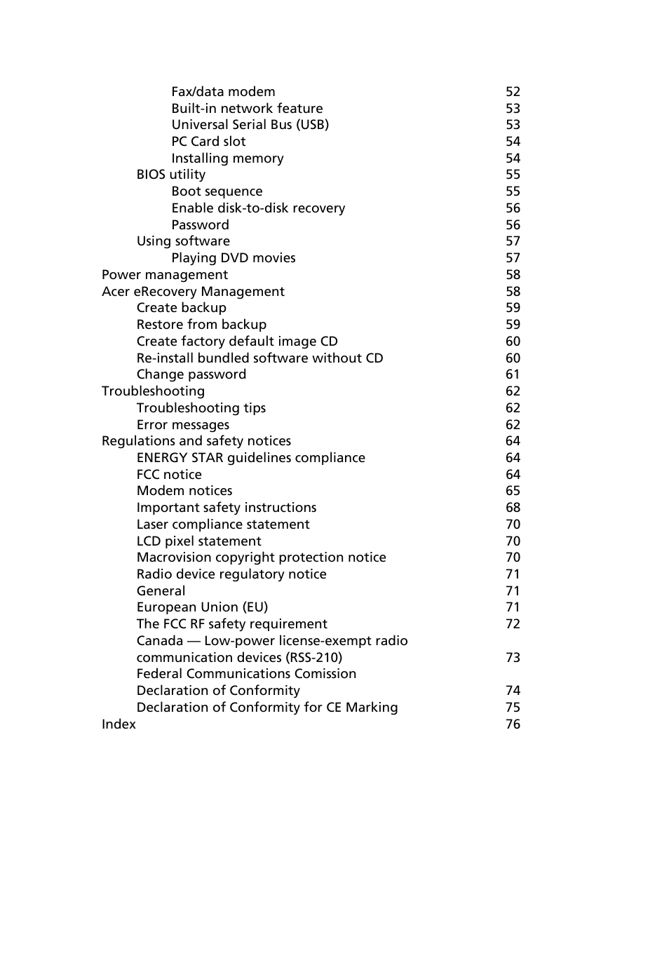 Acer Aspire 1640Z User Manual | Page 9 / 87