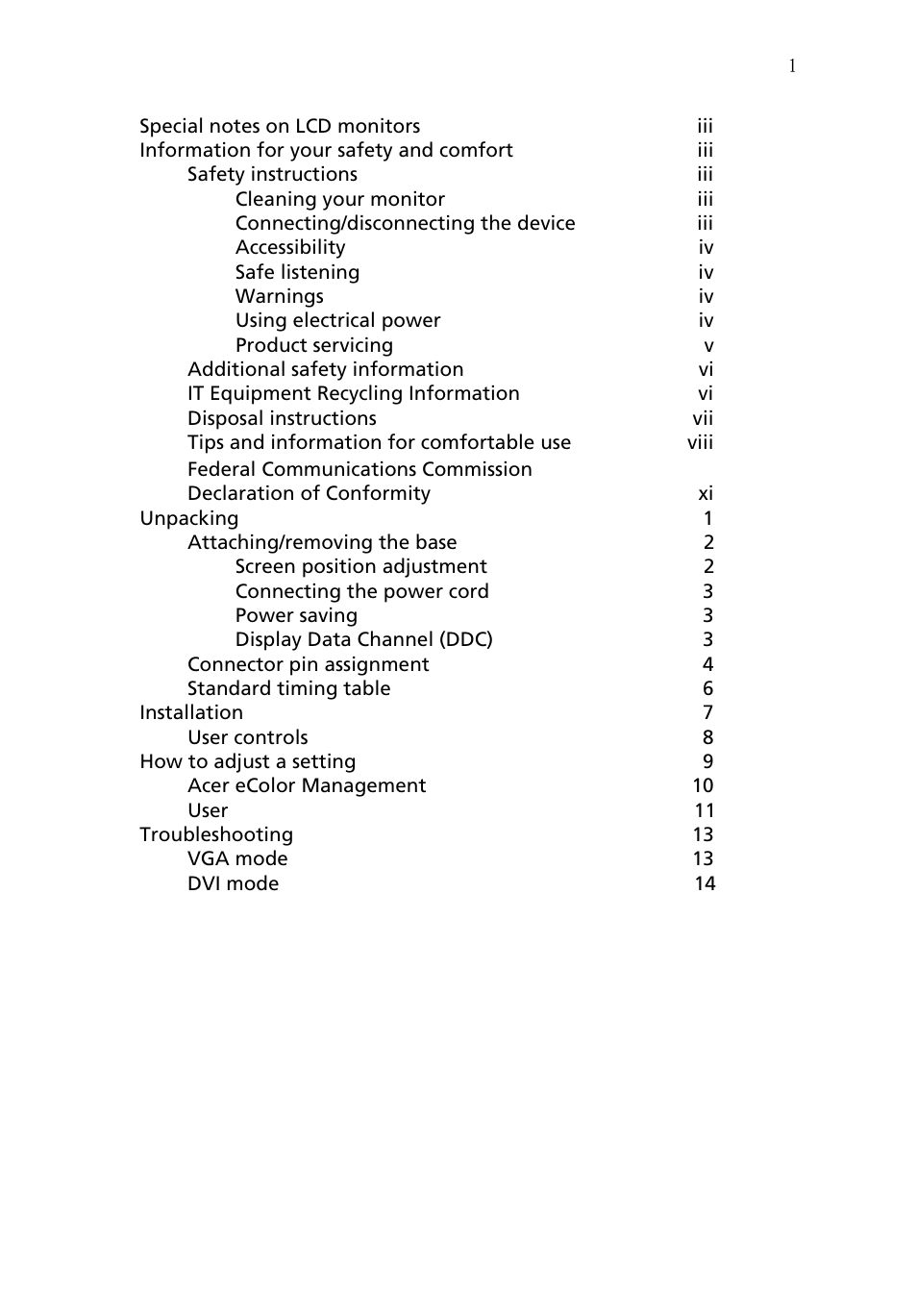 Acer V183HV User Manual | Page 12 / 27