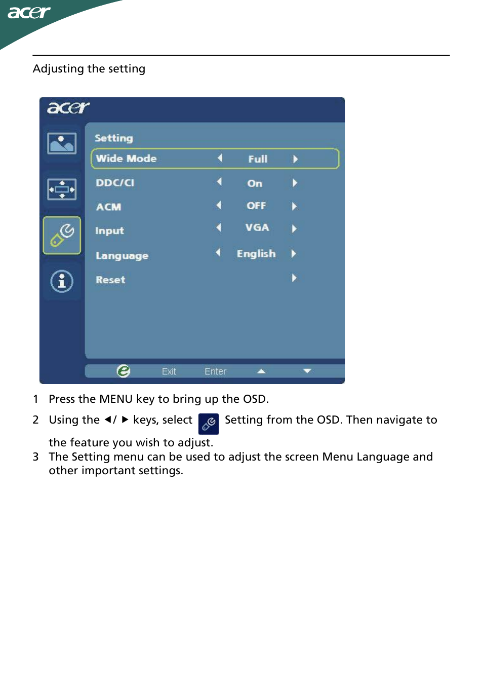 Acer P166HQL User Manual | Page 17 / 21