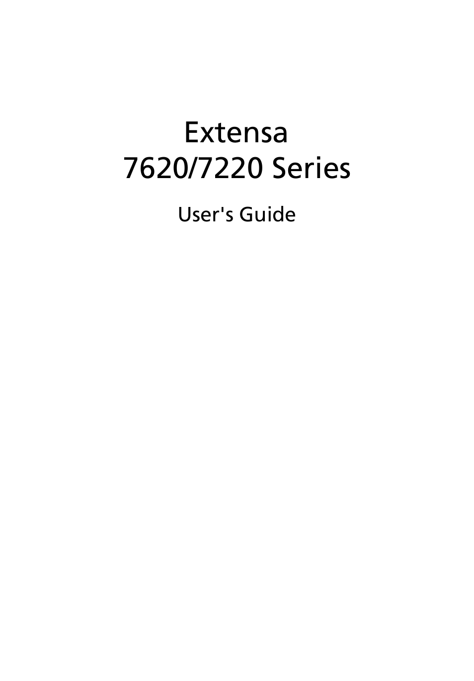 Acer Extensa 7620Z User Manual | 100 pages