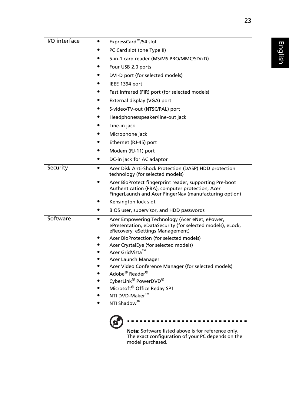 Eng lis h | Acer Extensa 7620Z User Manual | Page 43 / 100