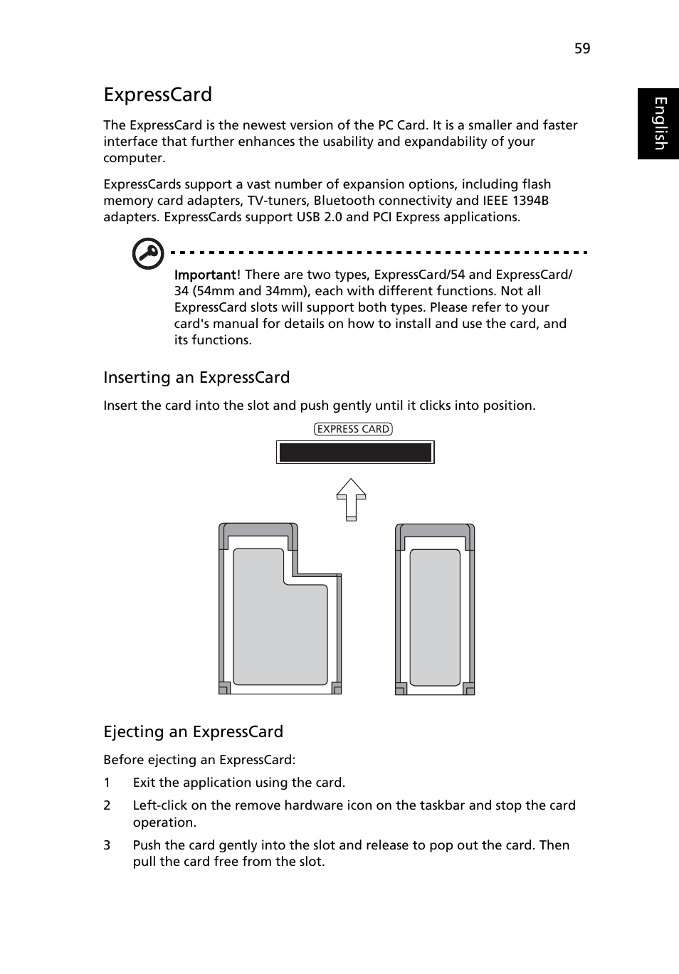 Expresscard | Acer Extensa 7620Z User Manual | Page 79 / 100