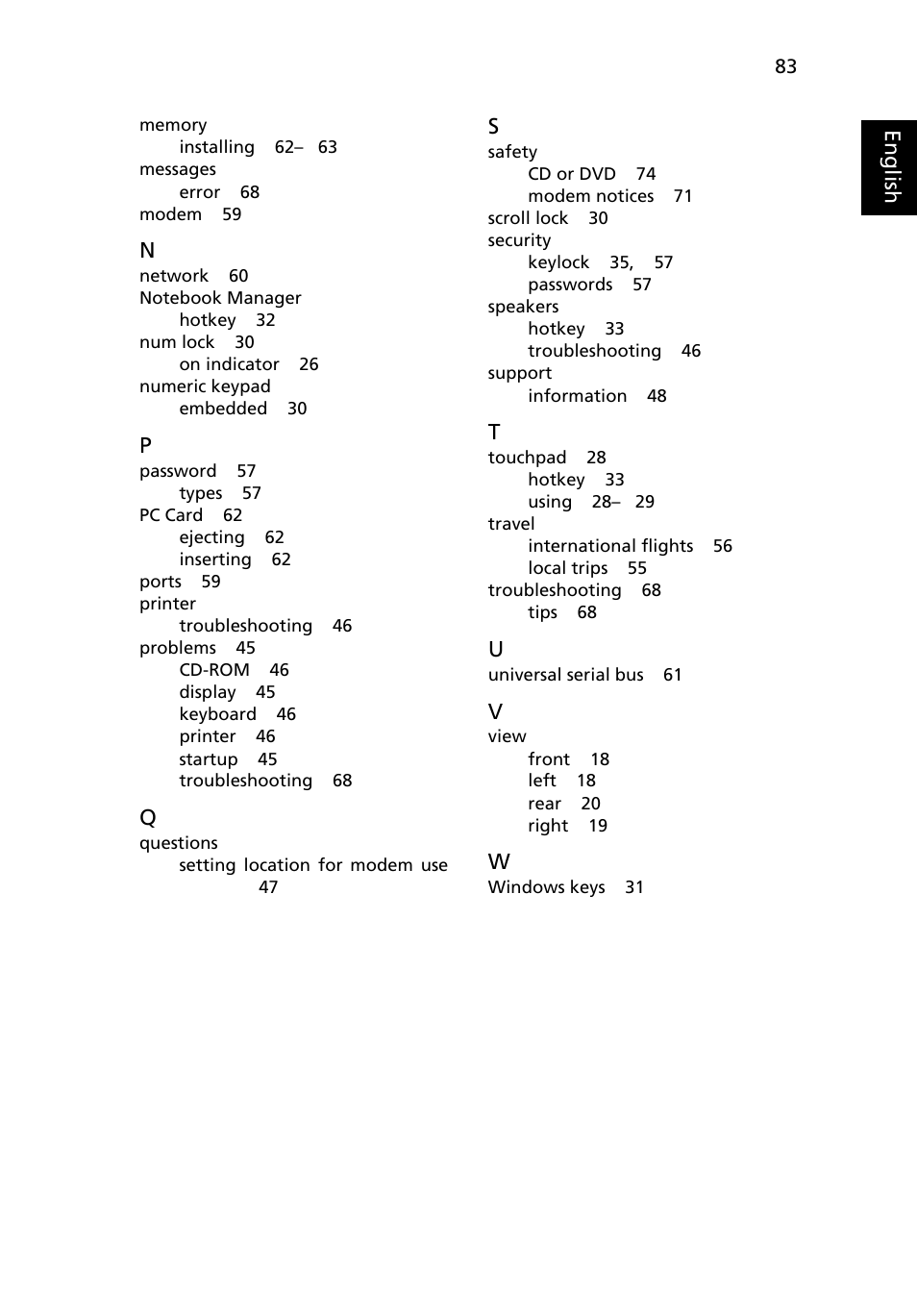 Acer TravelMate 4310 User Manual | Page 101 / 101