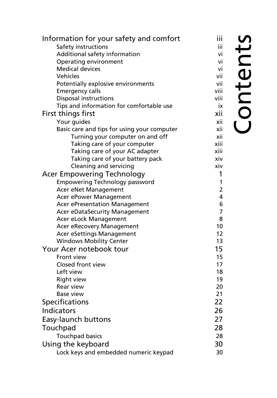 Acer TravelMate 4310 User Manual | Page 15 / 101